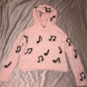 Hot Topic Fuzzy Music Note Hoodie